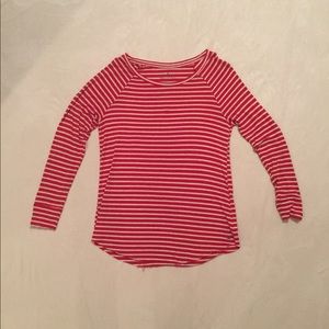 Striped American Eagle Long Sleeve Tee